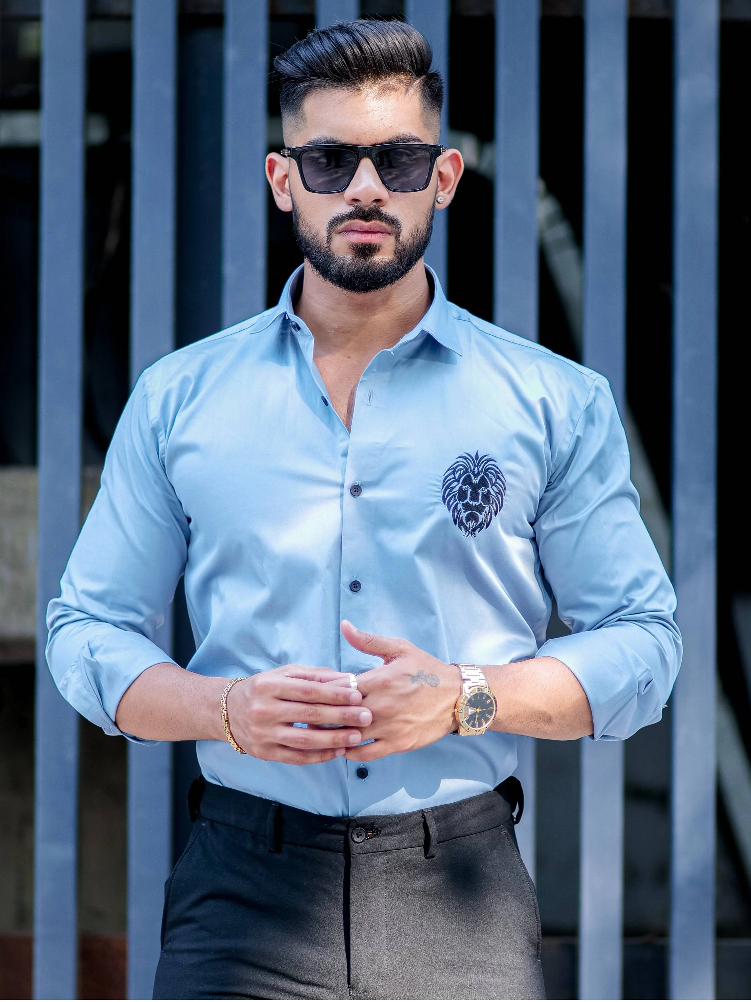 Mufasa Sky Embroidered Black Premium Shirt For Men - Image 4