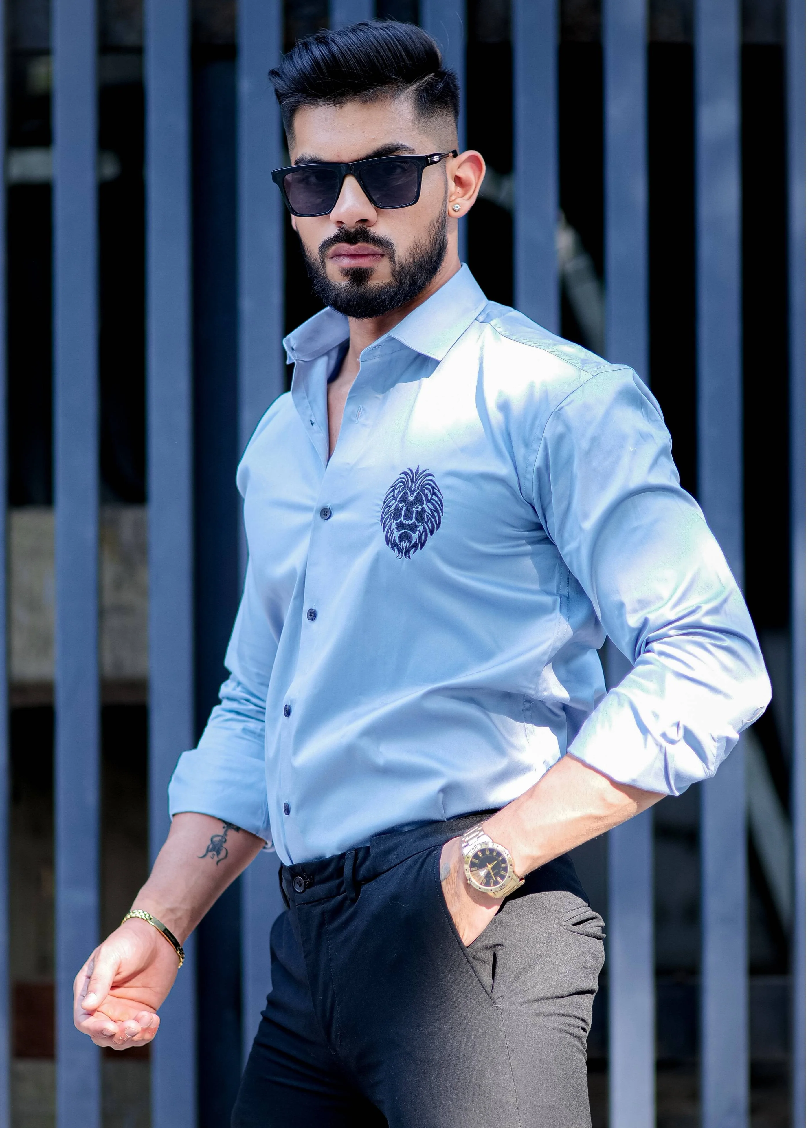 Mufasa Sky Embroidered Black Premium Shirt For Men - Image 5