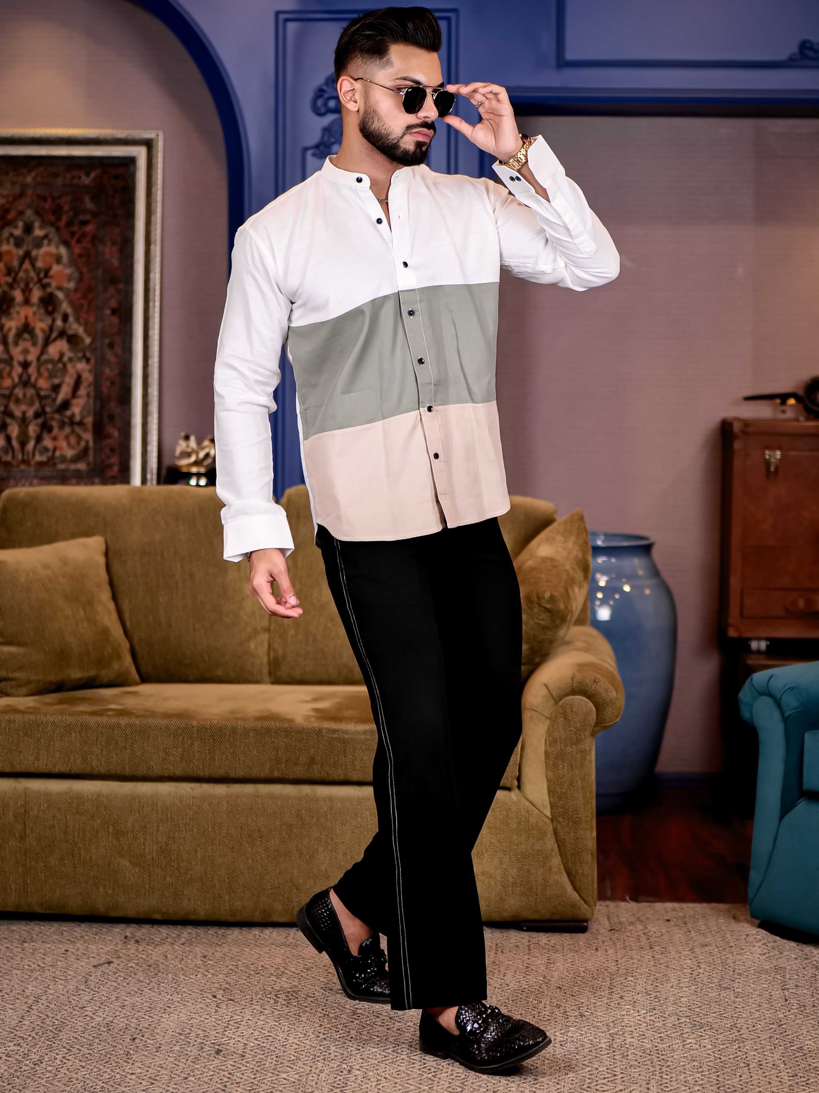 Multi Color Cut n sew Premium Kurta Linen Shirt For Men - Image 5
