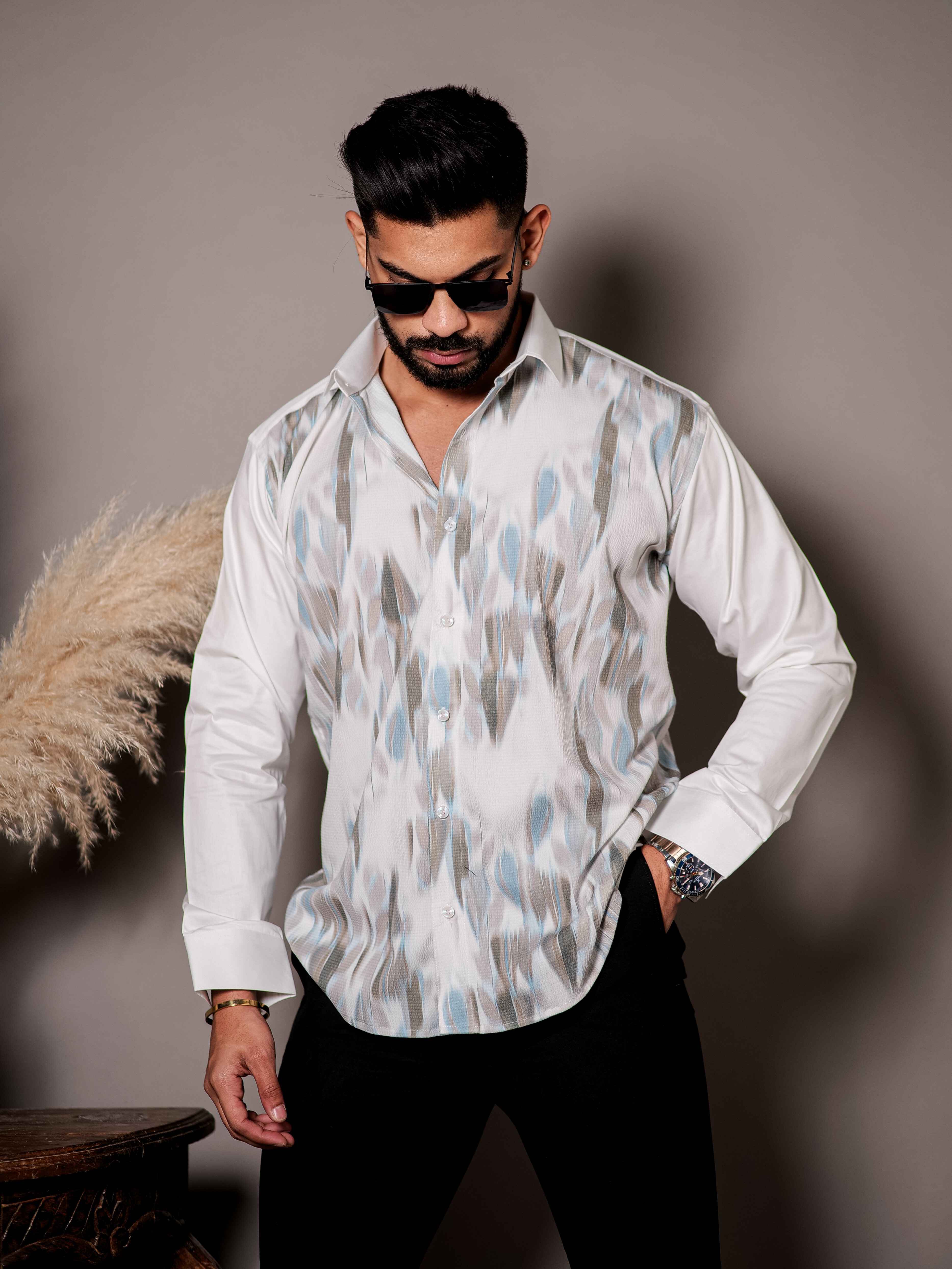 White Print Premium Shirt - Image 3