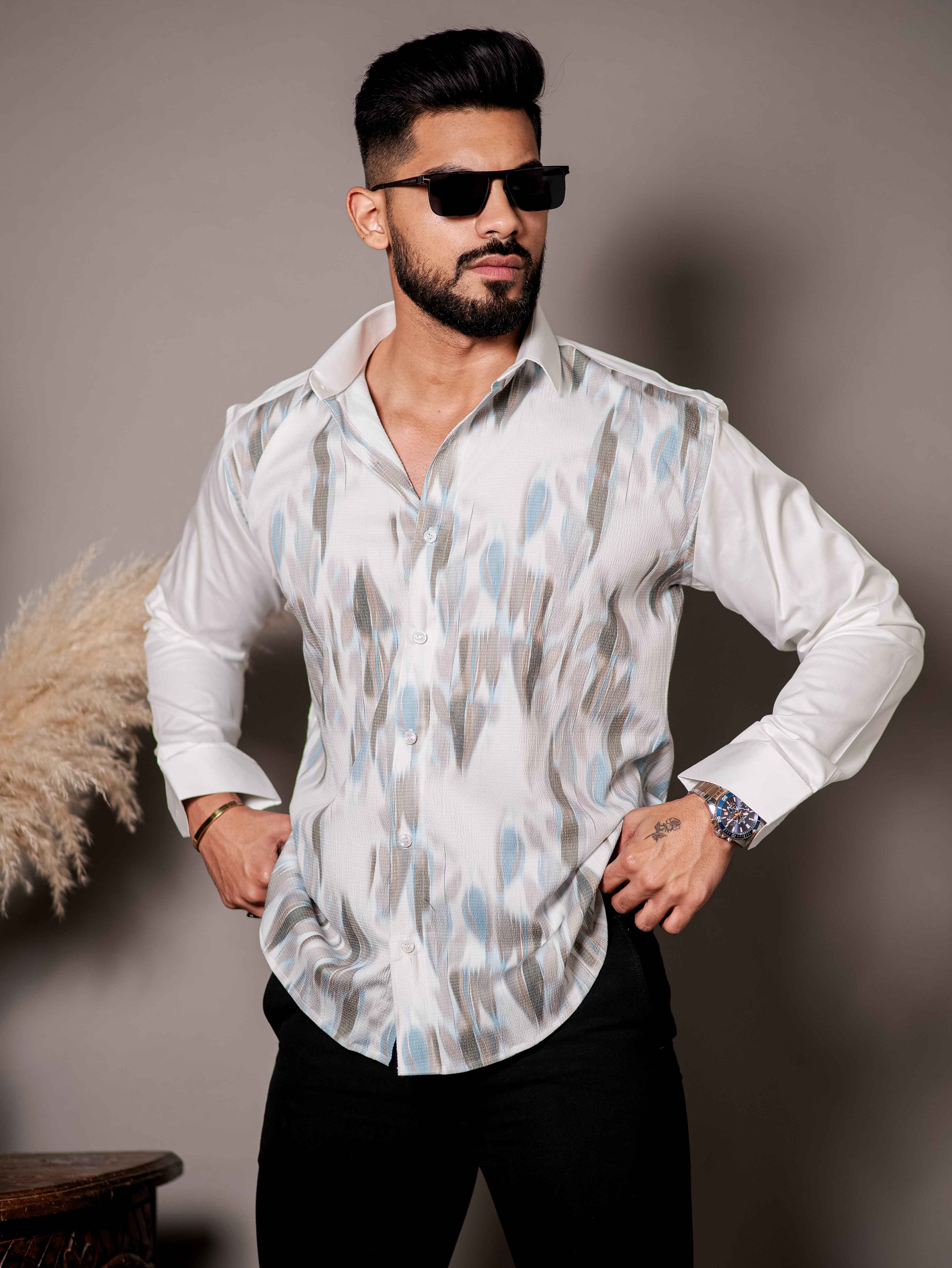 White Print Premium Shirt - Image 5