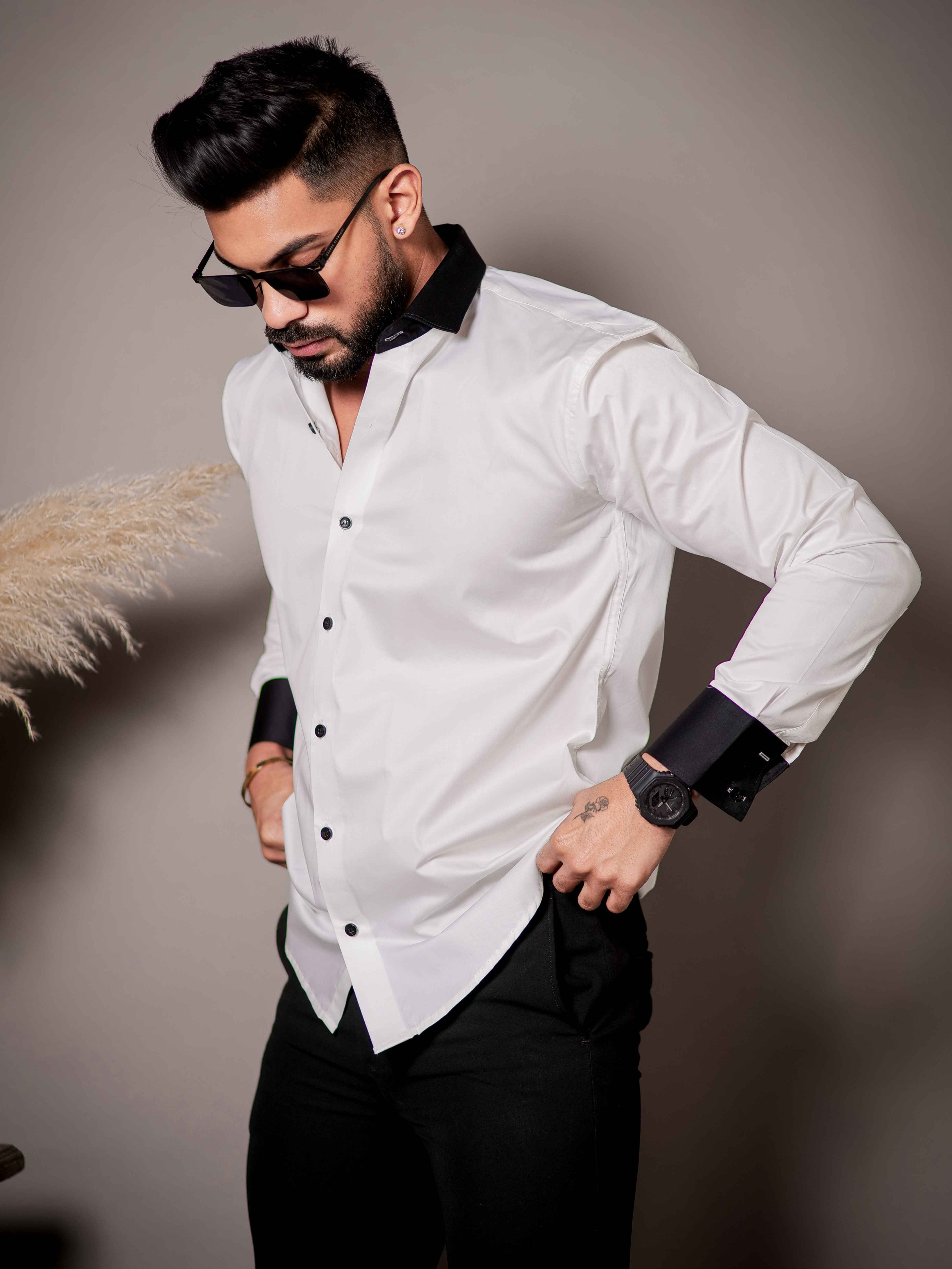 White Satin Cotton Premium Shirt - Image 4