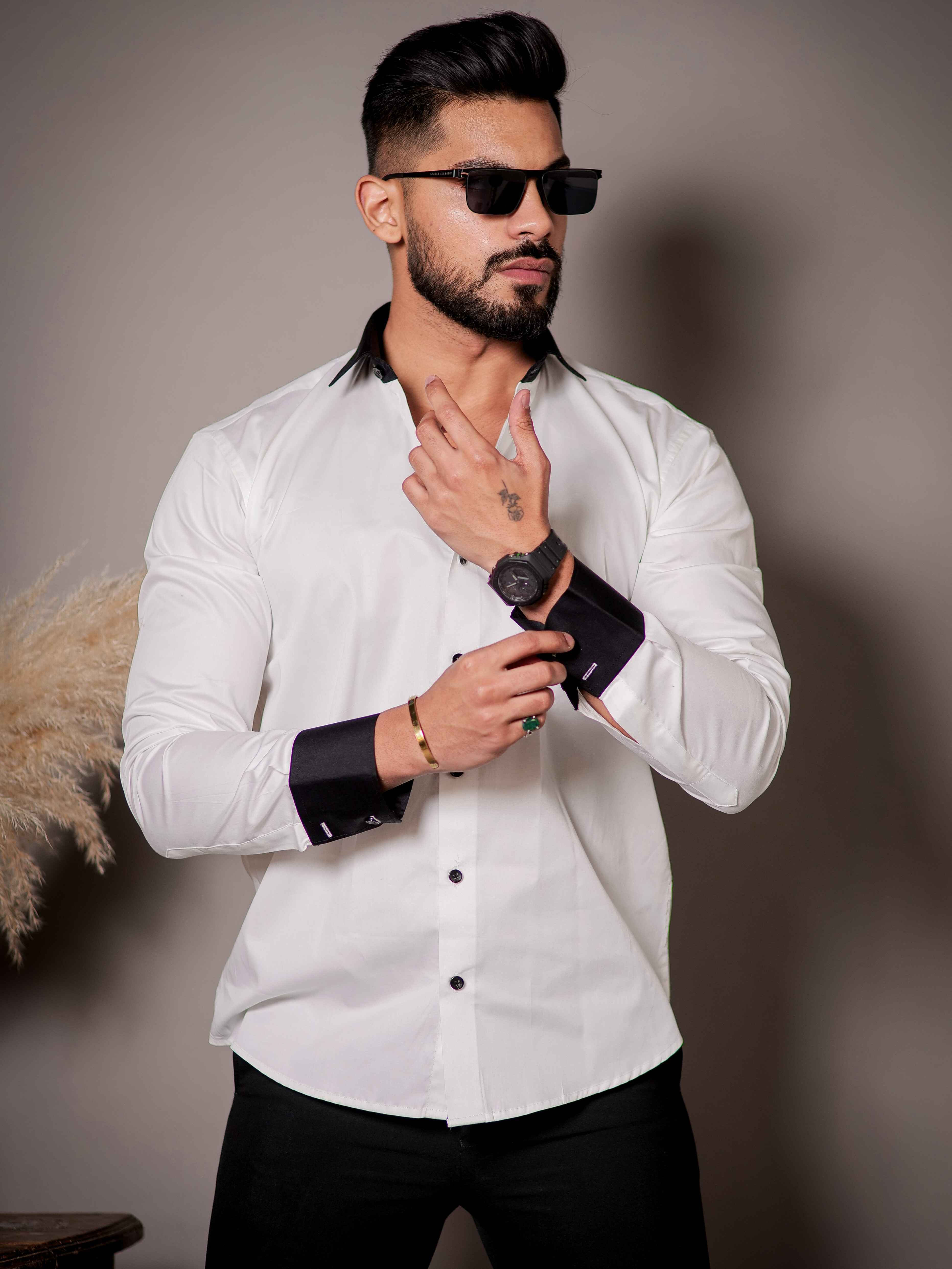 White Satin Cotton Premium Shirt - Image 5