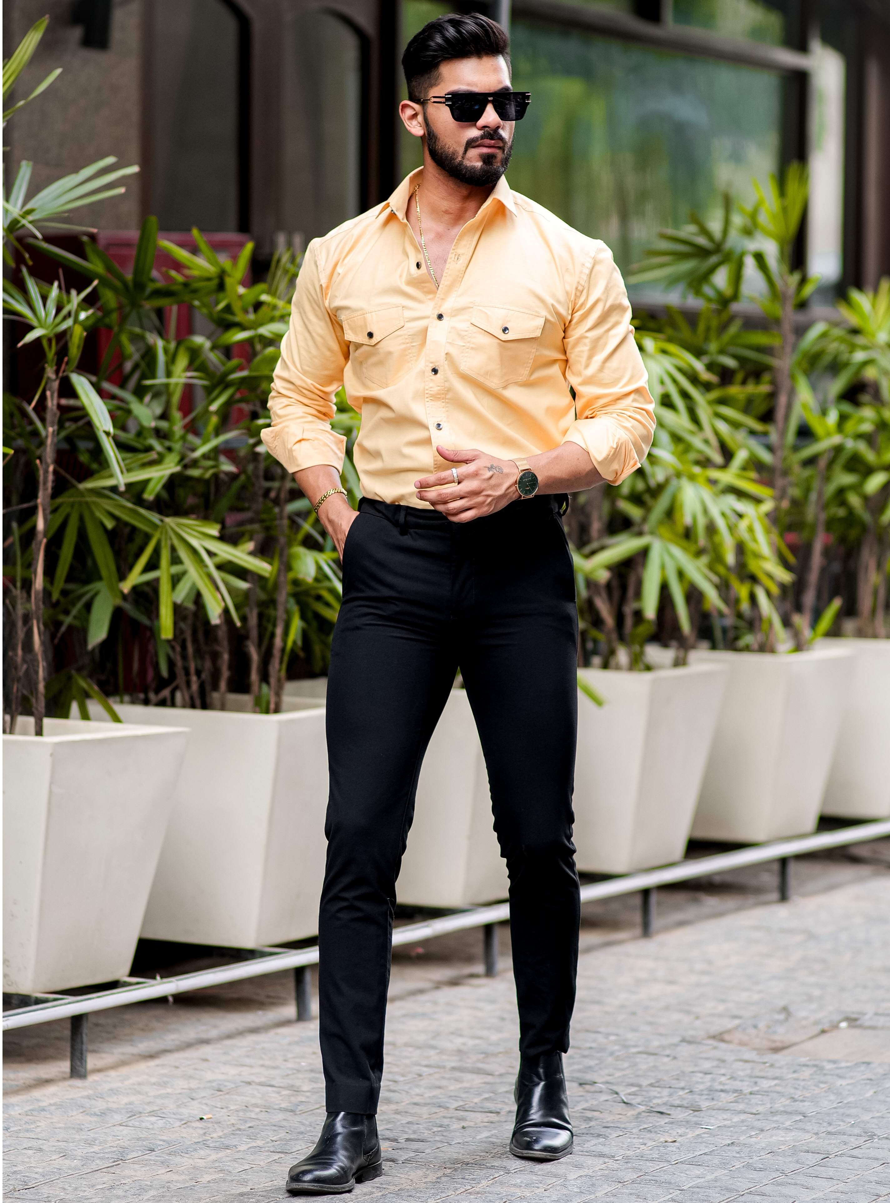 Yellow Oxford Premium Cotton Over Shirt - Image 4
